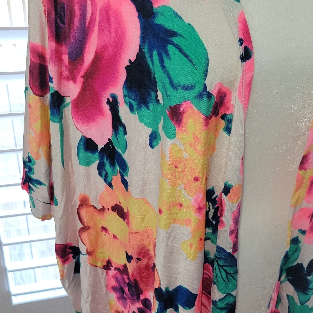 Someday Blush Floral Open Cardigan - Multicolor - Picture 5 of 6